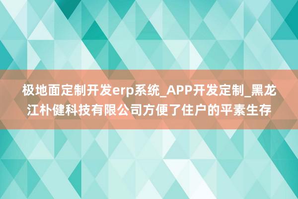 极地面定制开发erp系统_APP开发定制_黑龙江朴健科技有限公司方便了住户的平素生存